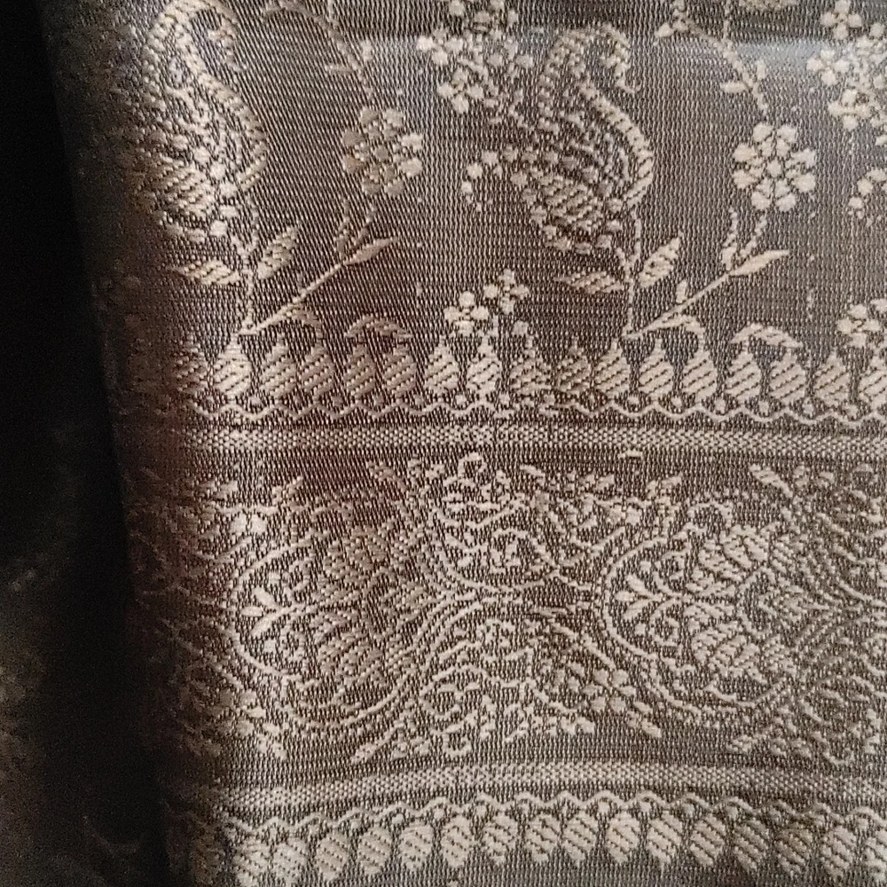 Large Pocket Silk Scarf in Brown & Tan